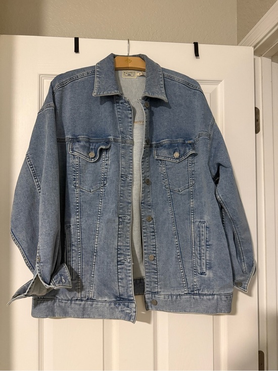 Faherty Jackets & Blazers - Women’s Faherty Light Blue Soft Terry Denim Trucker Oversized Jacket